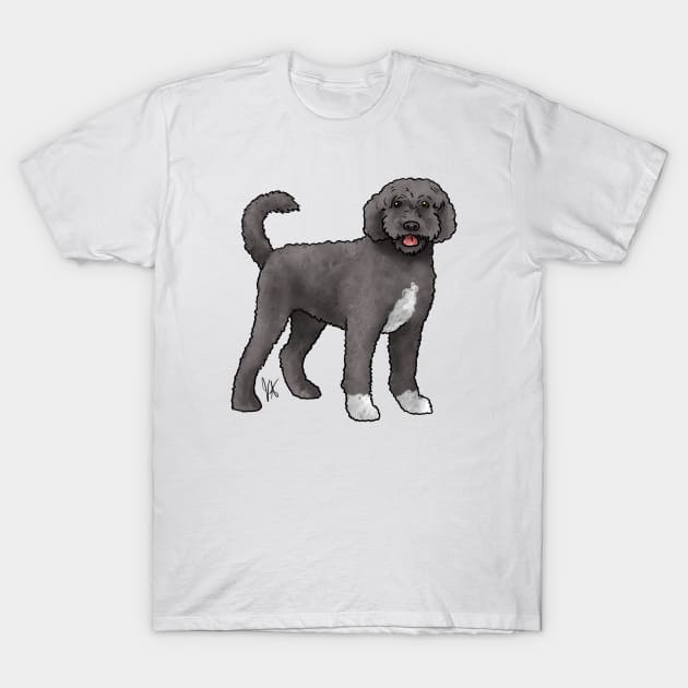 Dog - Portuguese Water Dog - Black Retriever Cut T-Shirt by Jen's Dogs Custom Gifts and Designs
